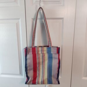 Vertical Multicolor Rainbow Stripes All-over print Tote Bag Purse